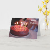 Geburtstagskerzen Karte (Gelbe Blume)