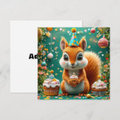 Geburtstagskichhörnchen Einladung (Vorne/Hinten)