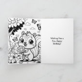 Geburtstagskichhörnchen | Farbseite Karte (Innenseite)