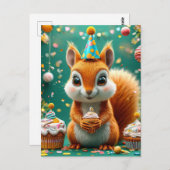 Geburtstagskichhörnchen Postkarte (Vorne/Hinten)