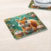 Geburtstagskichhörnchen Rechteckiger Pappuntersetzer (angewinkelt)