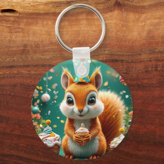 Geburtstagskichhörnchen Schlüsselanhänger (Rückseite)