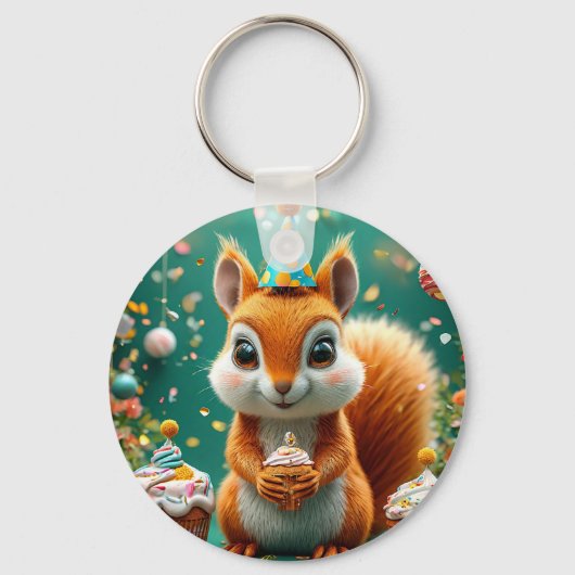 Geburtstagskichhörnchen Schlüsselanhänger (Rückseite)
