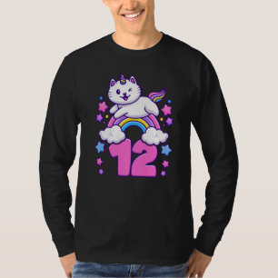 Geburtstagskind 12 Jahre alt, Katze, Einhorn, 12. T-Shirt