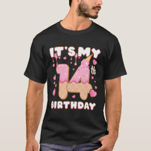 Geburtstagskind 14 Jahre Eiscreme Es ist meine 14. T-Shirt