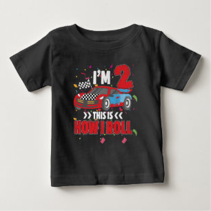 Geburtstagskind 2 Zwei-Rennen Auto 2. Geburtstag K Baby T-shirt