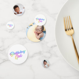 Geburtstagskind 3-Foto Geburtstagskarte Konfetti