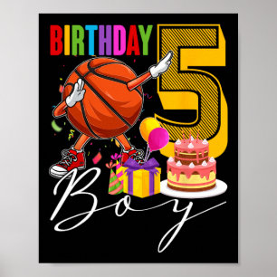 Geburtstagskind 5 Jahre alt Dabbing Bysketbyll Byl Poster