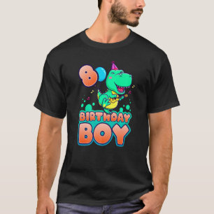 Geburtstagskind 8 Jahre alt Dinosaurier mit Gitarr T-Shirt
