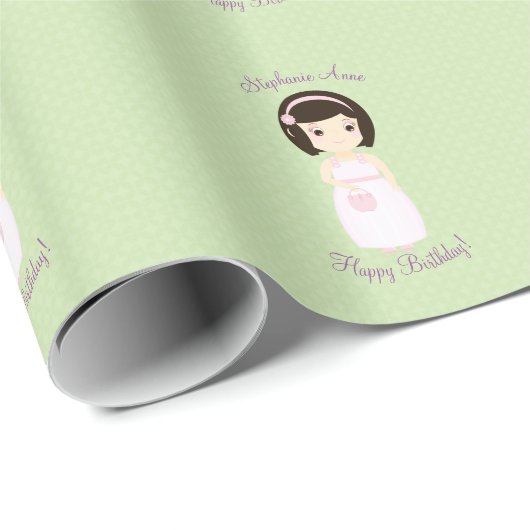 Geburtstagskind am Geschenktisch Geschenkpapier (Rolleneckpunkt)