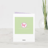 Geburtstagskind am Geschenktisch Karte (Rückseite)