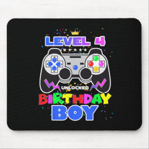 Geburtstagskind der Stufe 4 Entsperrtes Videospiel Mousepad