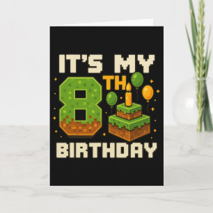 Geburtstagskind Es ist mein 8. Geburtstag Gamer Pi Karte