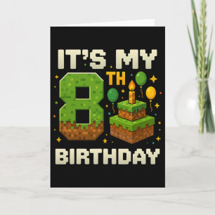 Geburtstagskind Es ist mein 8. Geburtstag Gamer Pi Karte