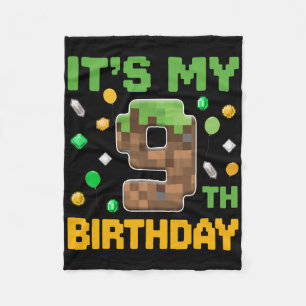 Geburtstagskind Es ist mein 9. Geburtstag Gamer Pi Fleecedecke