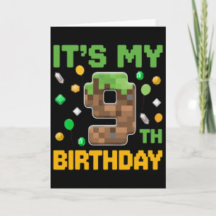 Geburtstagskind Es ist mein 9. Geburtstag Gamer Pi Karte