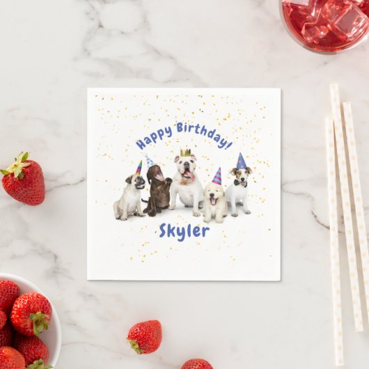 Geburtstagskind feiern | Blau Serviette (Beispiel)