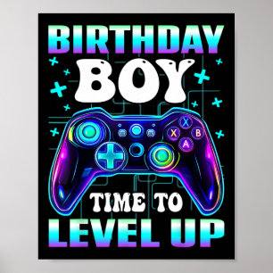 Geburtstagskind Gamer Controller Zeit zum Levelauf Poster