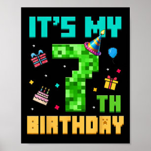 Geburtstagskind hat mein 7. Geburtstagsvideo-Game Poster