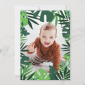 Geburtstagskind im Dschungelrahmen Blätter Einladung (Vorderseite)