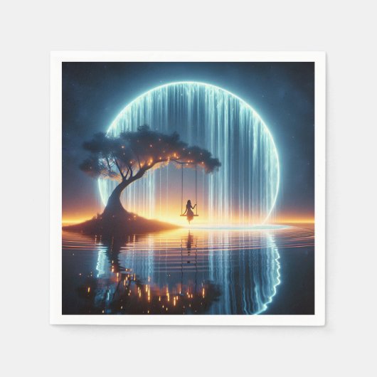 Geburtstagskind im Mondwasser Serviette (Vorderseite)