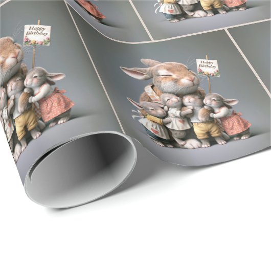 Geburtstagskind mit Babys Geschenkpapier (Rolleneckpunkt)