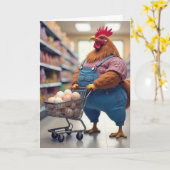 Geburtstagskind mit Eiern im Einkaufswagen Karte (Gelbe Blume)