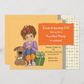 Geburtstagskind mit Einladung ihres Hundes (Vorne/Hinten)