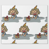 Geburtstagskind mit Geschenk Geschenkpapier (Flach)