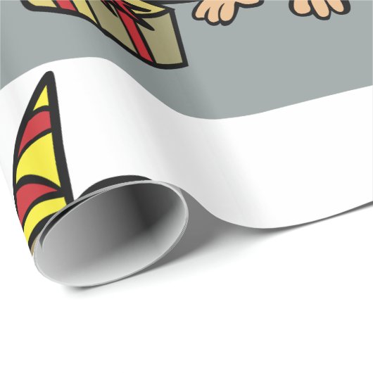 Geburtstagskind mit Geschenk Geschenkpapier (Rolleneckpunkt)