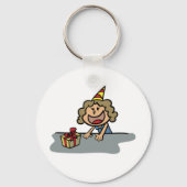 Geburtstagskind mit Geschenk Schlüsselanhänger (Rückseite)
