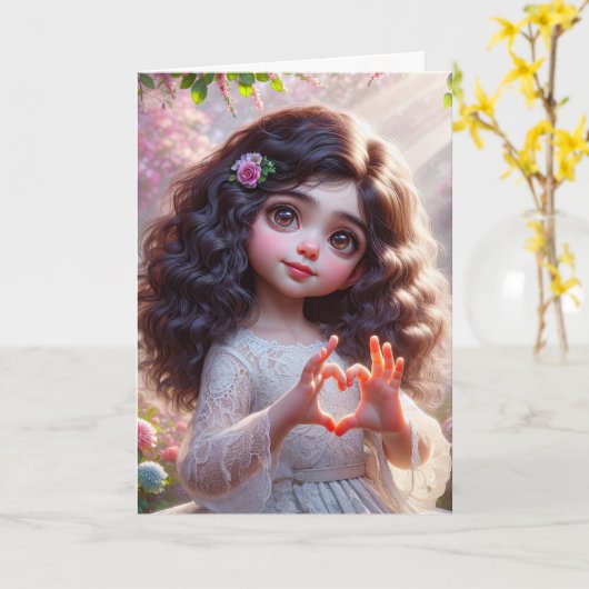 Geburtstagskind mit Herzzeichen Karte (Gelbe Blume)