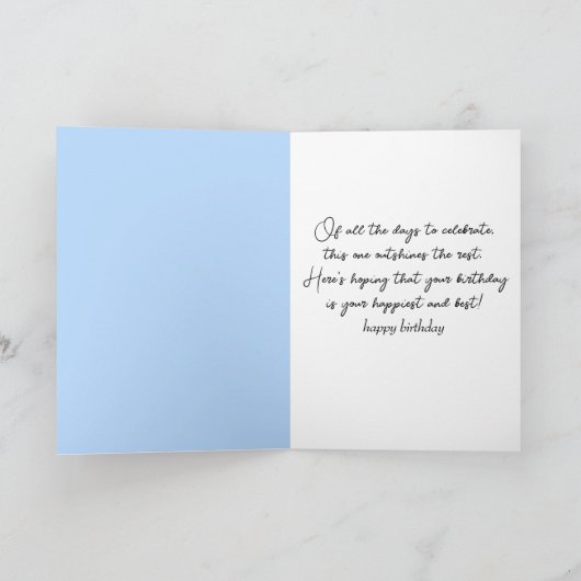 Geburtstagskind mit Sonnenblume Karte (Innenseite)