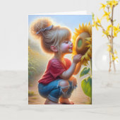 Geburtstagskind mit Sonnenblume Karte (Gelbe Blume)