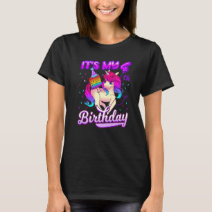 Geburtstagskind Pop It Einhorn für 4. Geburtstag T-Shirt