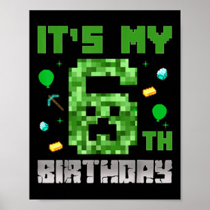Geburtstagskind Shirt sein 6. Geburtstag Videospie Poster
