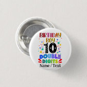 Geburtstagskinder 10 zweistellige Zahlen Button (Vorne & Hinten)