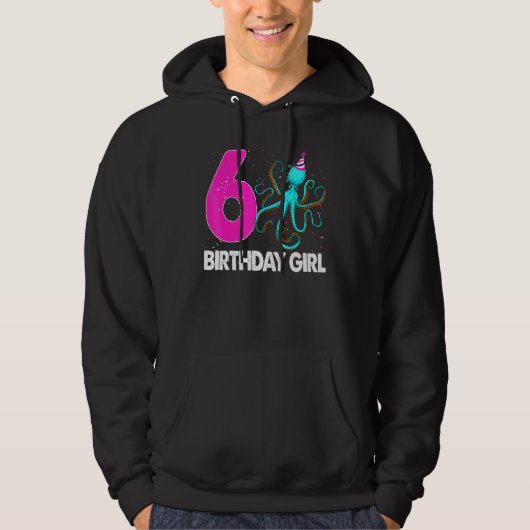 Geburtstagskinder 6 Octopus-Liebe Hoodie (Vorderseite)