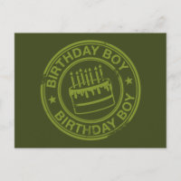 Geburtstagskinder - Briefmarke aus Gummi - grün