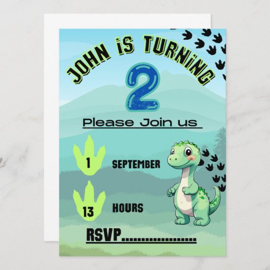 Geburtstagskinder Einladung (Vorne/Hinten)