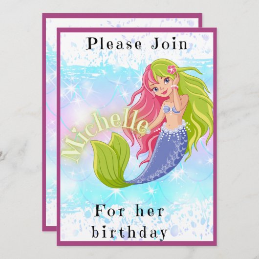 Geburtstagskinder Einladung (Vorne/Hinten)