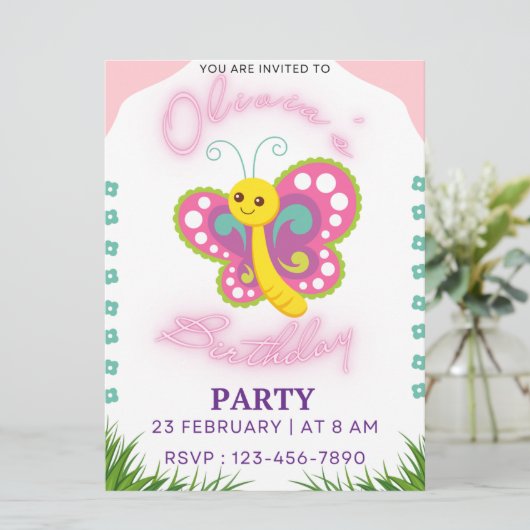 Geburtstagskinder Einladung (Stehend Vorderseite)