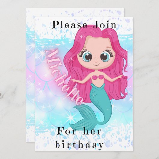 Geburtstagskinder Einladung (Vorne/Hinten)