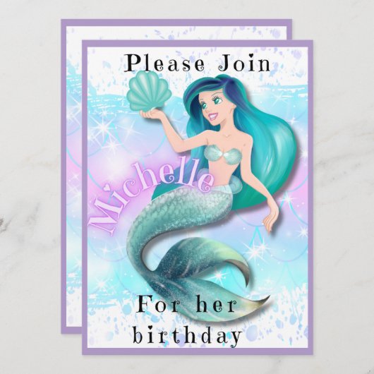 Geburtstagskinder Einladung (Vorne/Hinten)