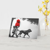 Geburtstagskinder gehen ihrem Hund Karte (Gelbe Blume)