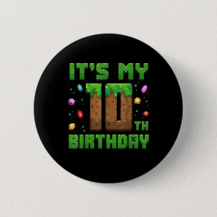 Geburtstagskinder ihre 10. Geburtstagsgamer-Pixel- Button