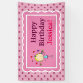 Geburtstagskinder, Liebe Herz, Blume, Schmetterlin Banner (Vertikal)