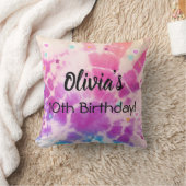 Geburtstagskissen der Tiedye-Frau. Dekokissen (Decke)