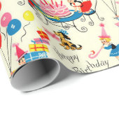 Geburtstagskleidpapier der 1950er Jahre - glücklic Geschenkpapier (Rolleneckpunkt)