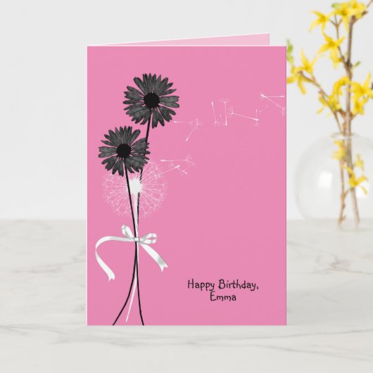 Geburtstagskleuchter Karte (Gelbe Blume)